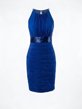 JS Boutique Royal Blue Halter Midi Dress